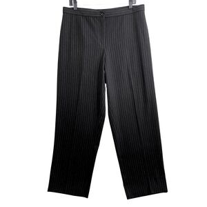 Briggs NY 16 Black Pinstripe Straight Leg Dress Pants Office Work Sleek Career